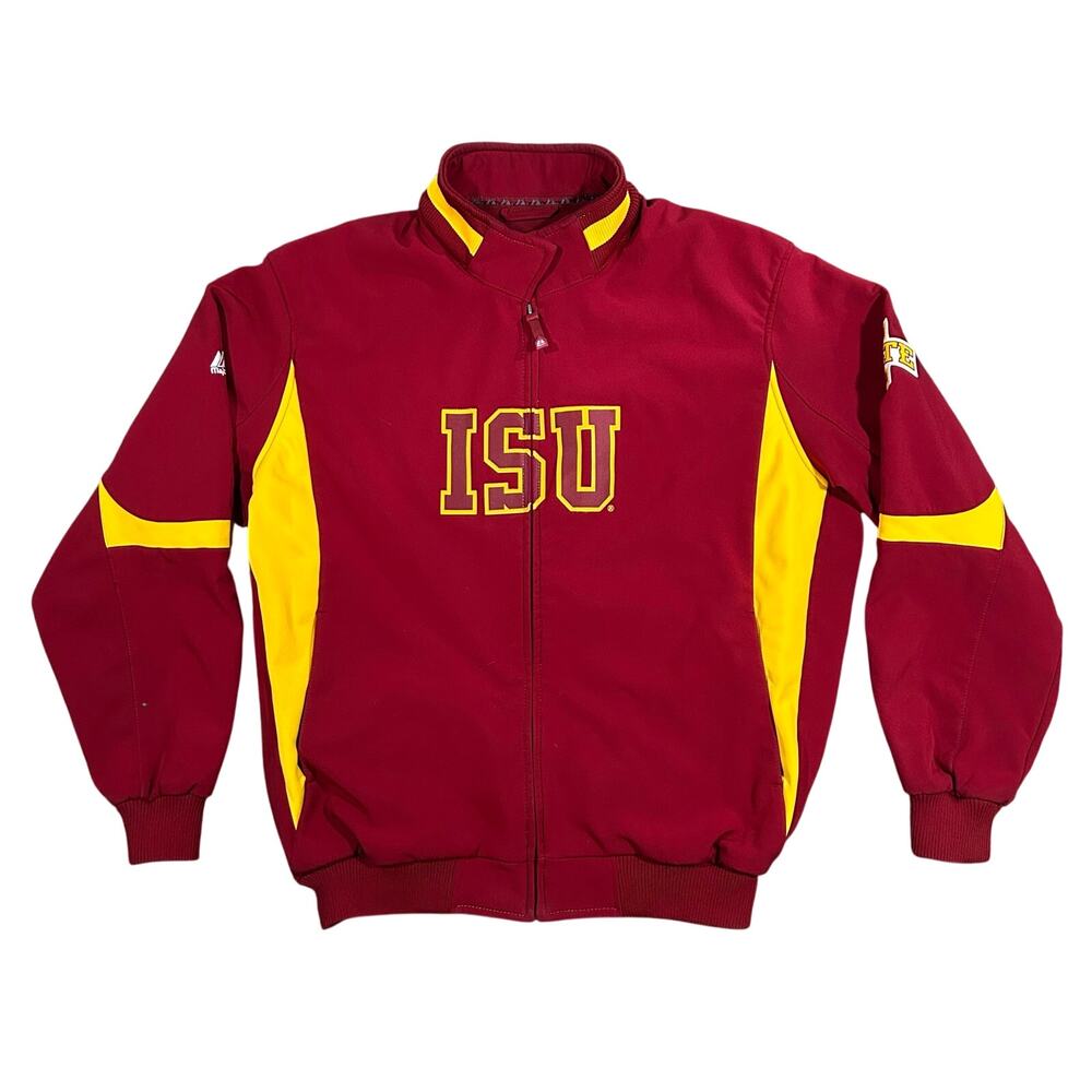 Y2K ISU Iowa State University Softshell Jacket Mens XL Full Zip Fleece Lined